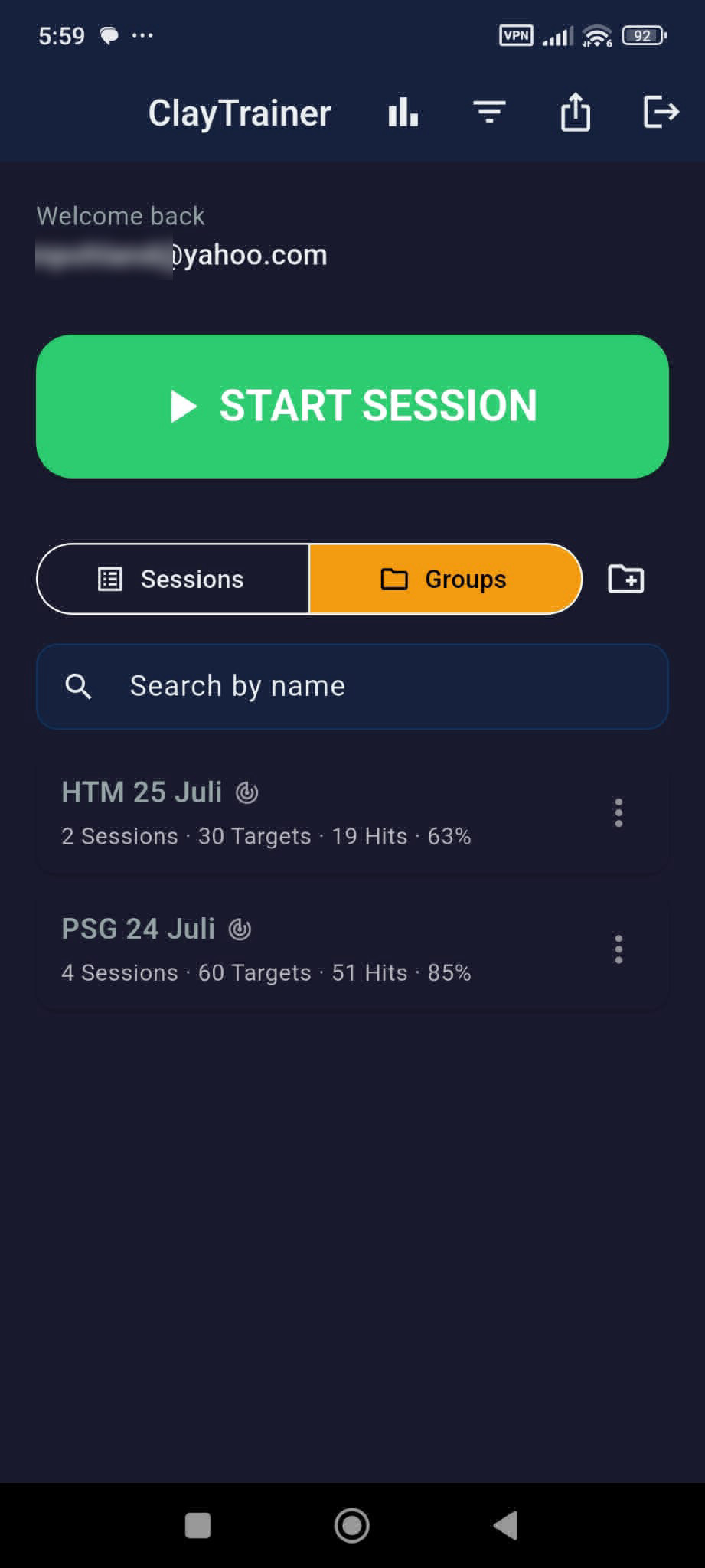 Group a weekend or a season — see the combined stats