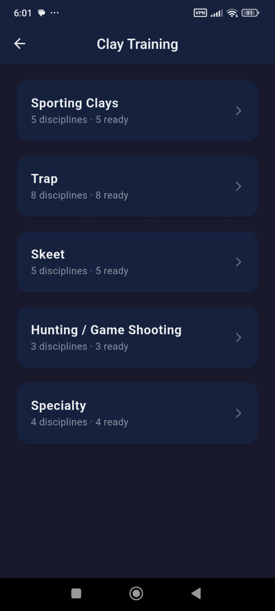 Trap, Skeet, Sporting, Hunting and Specialty — 25 disciplines